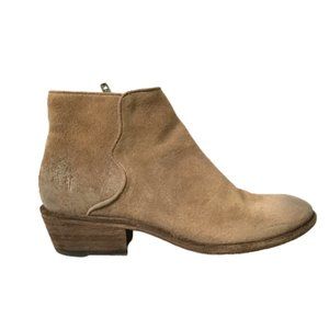 Frye Carson Piping Boots Booties 8.5 Tan Brown